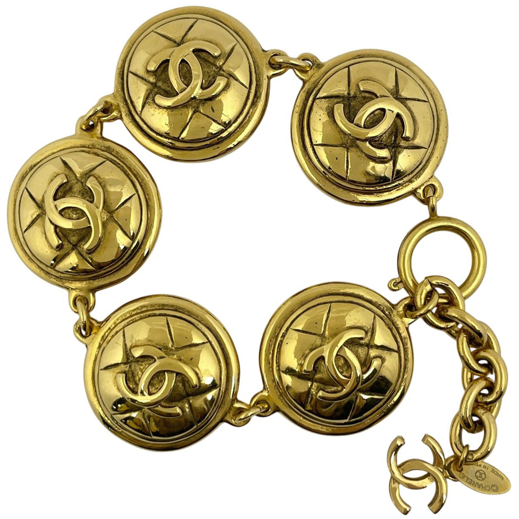 シャネル ココマーク ブレスレット マトラッセ 腕輪 ブレスレット GP ゴールド レディース 【中古】bracc