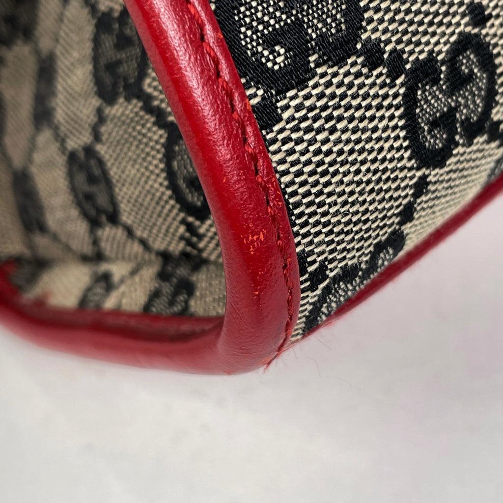 グッチ ジャッキーライン ショルダーバッグ ハンドバッグ GG柄 ショルダーバッグ GGキャンバス ベージュ レッド 0021067 レディース 【中古】brbag