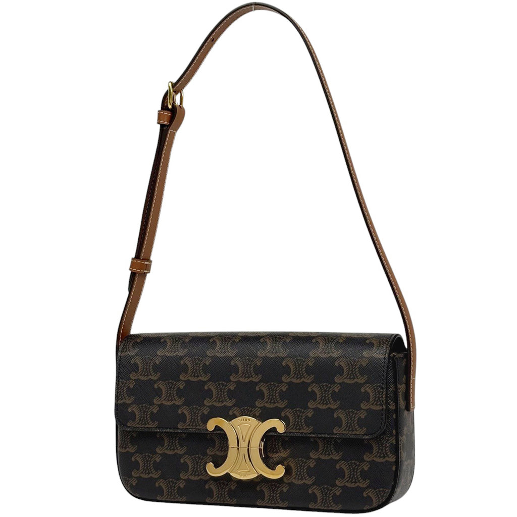 セリーヌ トリオンフ ショルダーバッグ 肩掛け ハンドバッグ ショルダーバッグ コーティングキャンバス ブラウン レディース 【中古】brbag