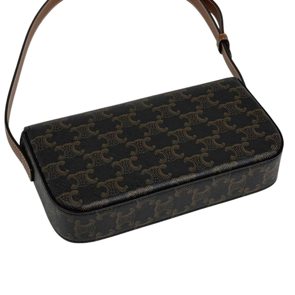 セリーヌ トリオンフ ショルダーバッグ 肩掛け ハンドバッグ ショルダーバッグ コーティングキャンバス ブラウン レディース 【中古】brbag