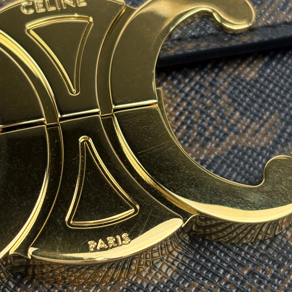 セリーヌ トリオンフ ショルダーバッグ 肩掛け ハンドバッグ ショルダーバッグ コーティングキャンバス ブラウン レディース 【中古】brbag