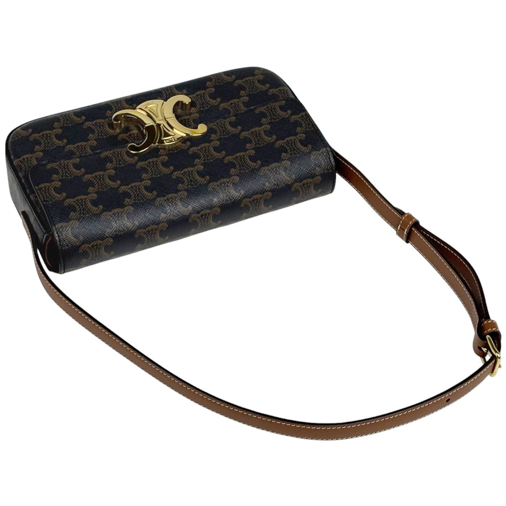 セリーヌ トリオンフ ショルダーバッグ 肩掛け ハンドバッグ ショルダーバッグ コーティングキャンバス ブラウン レディース 【中古】brbag