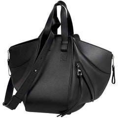 ロエベ ハンモック バッグ スモール アナグラム 2WAY ショルダーバッグ ハンドバッグ レザー ブラック レディース 【中古】brbag