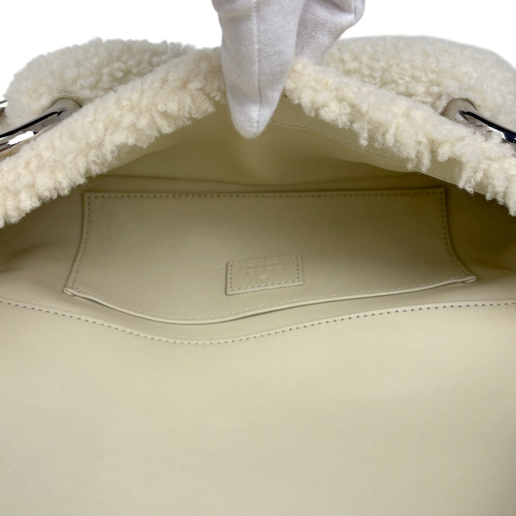 グッチ ホースビット チェーン ハンドバッグ ショルダーバッグ ハンドバッグ ファブリック ホワイト 764255 レディース 【中古】brbag