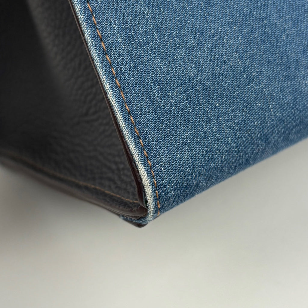 コーチ ロゴ トートバッグ 2WAY ショルダーバッグ 花柄 ハンドバッグ デニム ブルー 28898 レディース 【中古】brbag