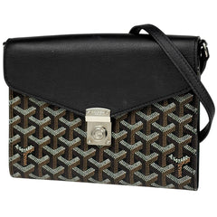 ゴヤール シープル ポーチ ウォレット ショルダーバッグ 長財布 レザー ブラック レディース 【中古】brbag