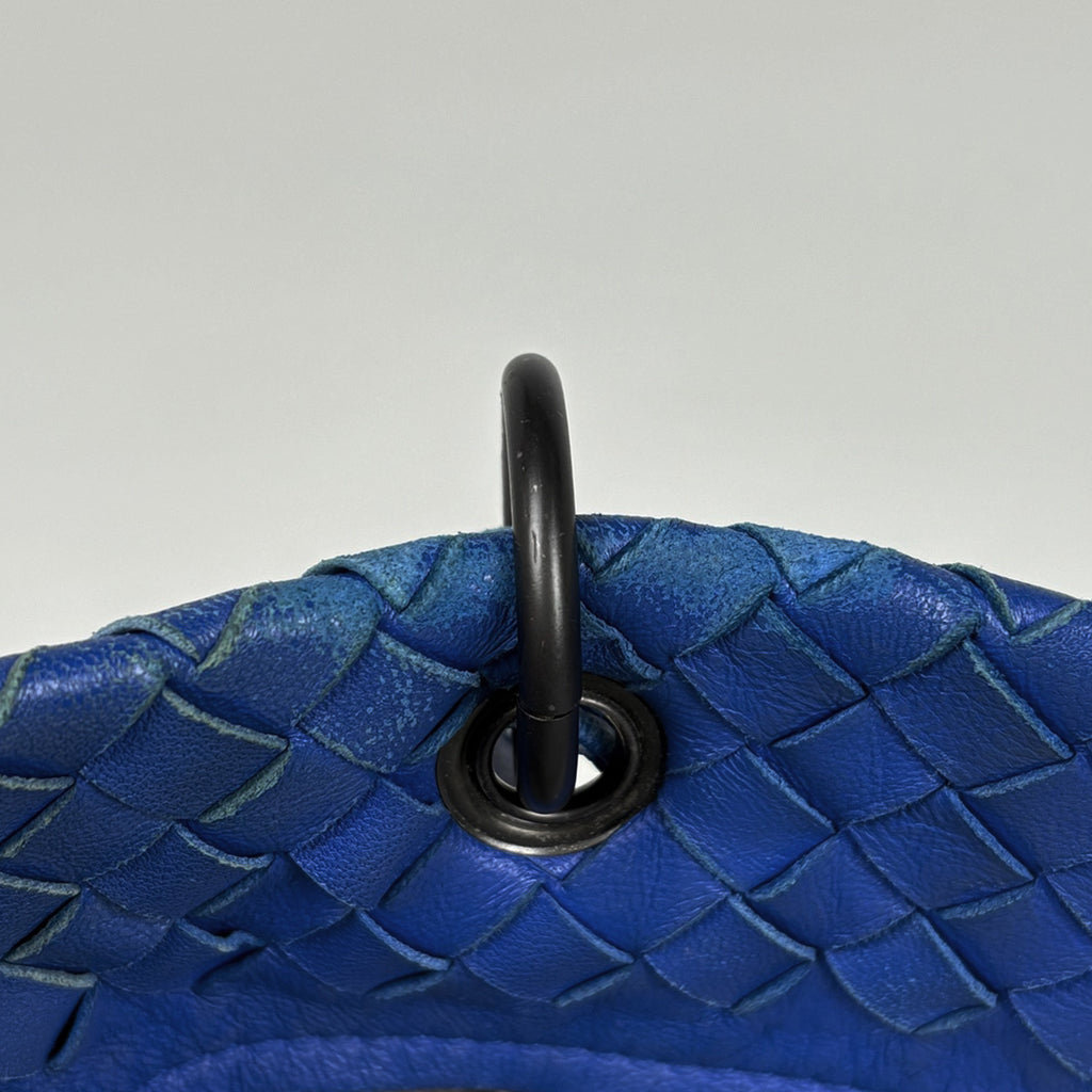 ボッテガヴェネタ イントレチャート トートバッグ ショルダーバッグ 肩掛け トートバッグ レザー ブルー レディース 【中古】brbag