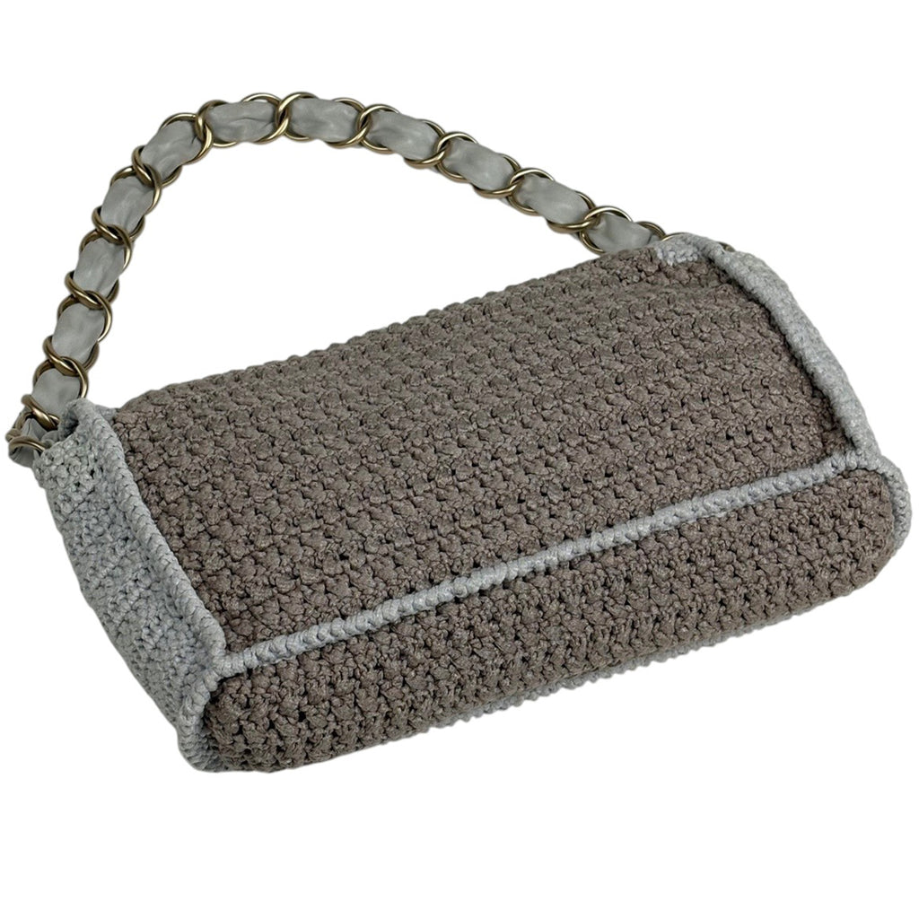 シャネル ココマーク チェーン ショルダーバッグ カメリア ハンドバッグ ショルダーバッグ ファブリック グレージュ グレー レディース 【中古】brbag