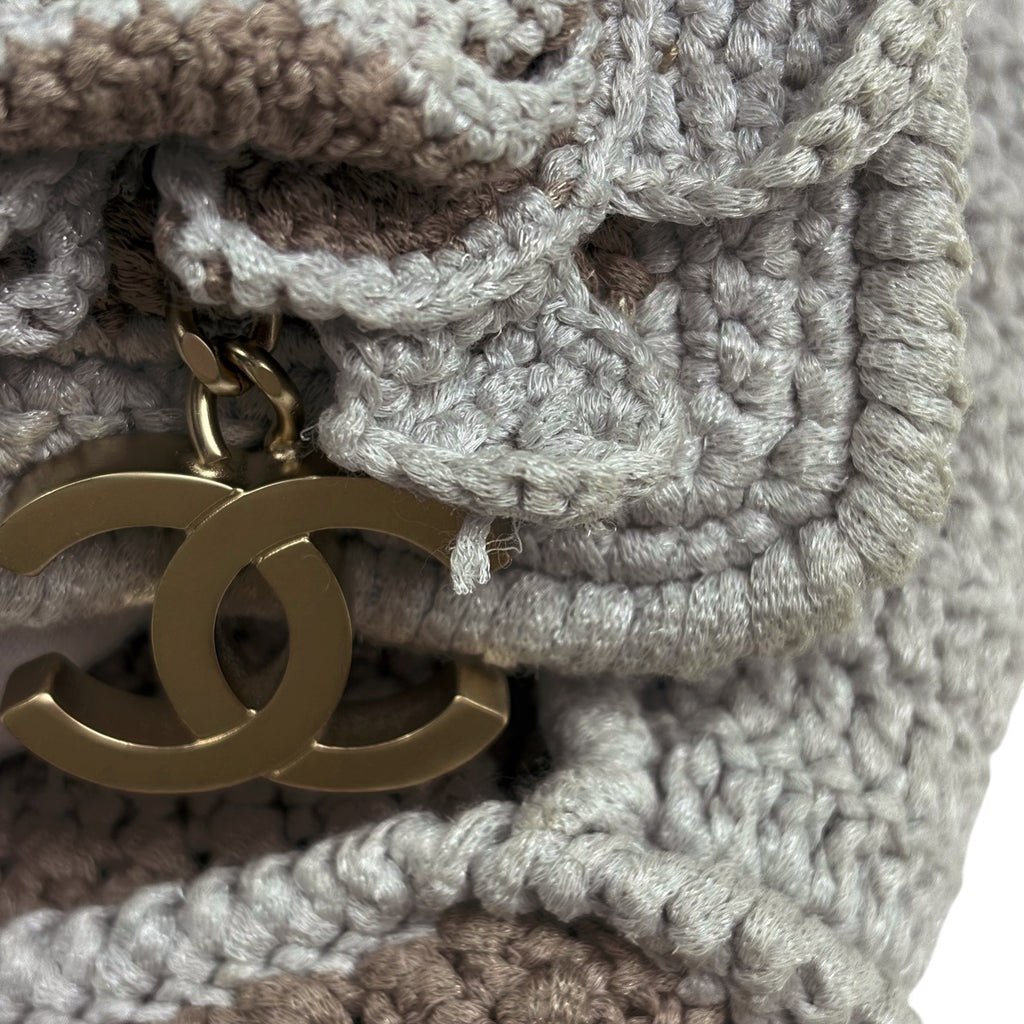 シャネル ココマーク チェーン ショルダーバッグ カメリア ハンドバッグ ショルダーバッグ ファブリック グレージュ グレー レディース 【中古】brbag