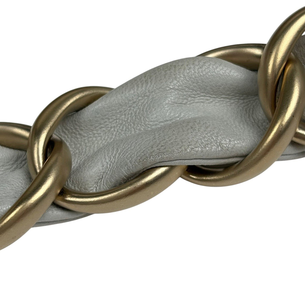 シャネル ココマーク チェーン ショルダーバッグ カメリア ハンドバッグ ショルダーバッグ ファブリック グレージュ グレー レディース 【中古】brbag