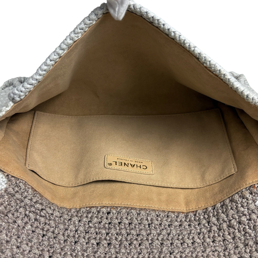 シャネル ココマーク チェーン ショルダーバッグ カメリア ハンドバッグ ショルダーバッグ ファブリック グレージュ グレー レディース 【中古】brbag