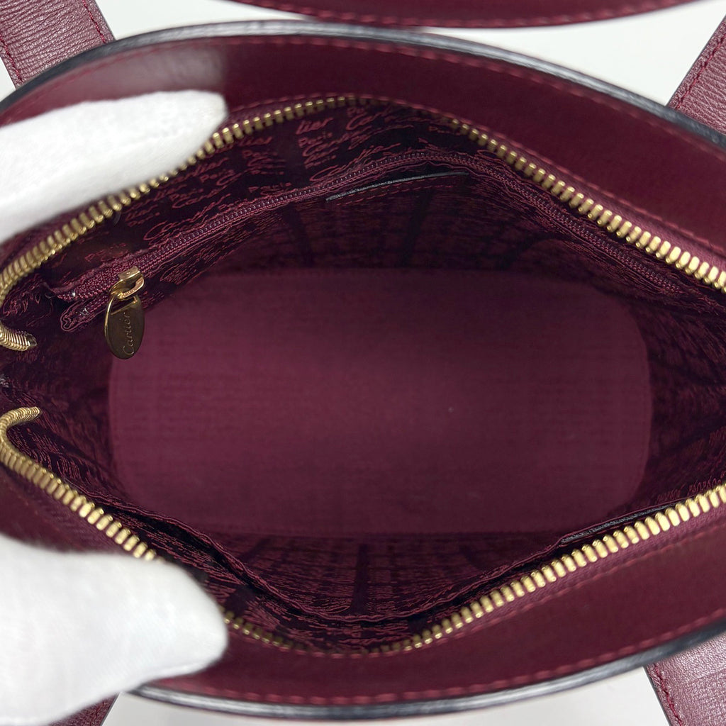 カルティエ マストライン ハンドバッグ レザー ボルドー レディース 【中古】brbag