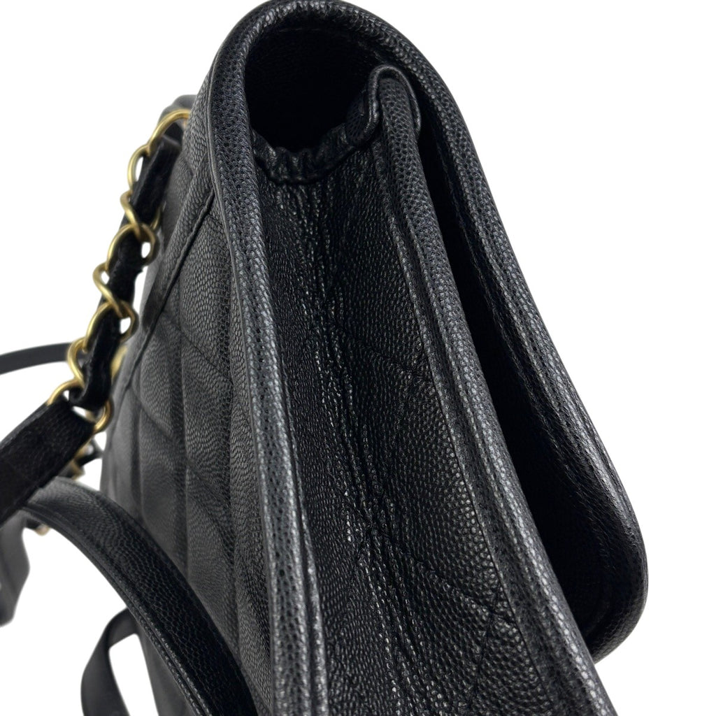 シャネル ココマーク バックパック マトラッセ カメリア No.5 チャーム ハンドバッグ リュック キャビアスキン ブラック AS5715 レディース 【中古】brbag