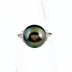 パール デザインリング プラチナ メレダイヤ 指輪 真珠 リング 12号 Pt900 パール ダイヤモンド レディース ノンブランドジュエリー 【中古】nbjwl