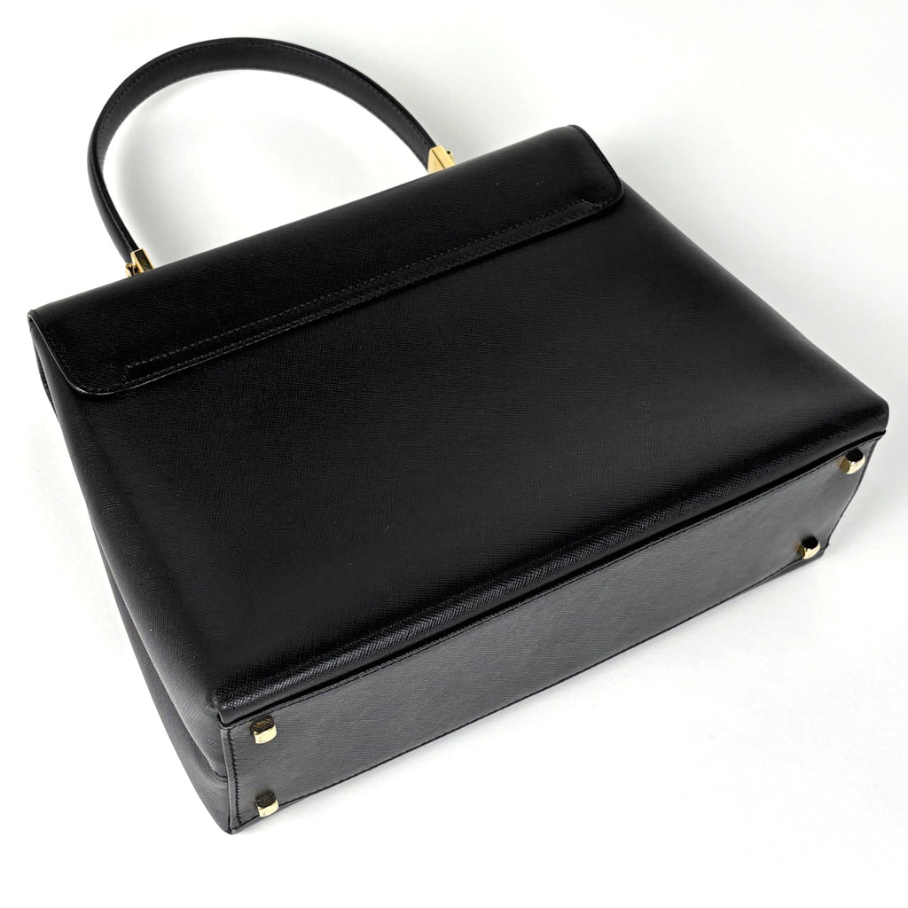 サルヴァトーレフェラガモ ガンチーニ ハンドバッグ 2WAY ショルダーバッグ ハンドバッグ レザー ブラック レディース 【中古】brbag