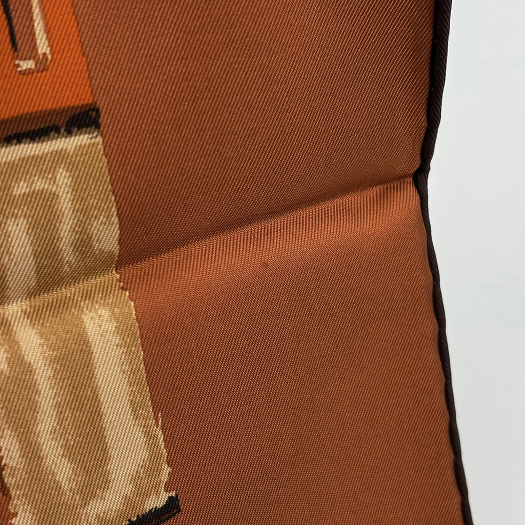 エルメス カレ 90 ECURIES 厩舎 スカーフ シルク オレンジ マルチカラー レディース 【中古】brbag