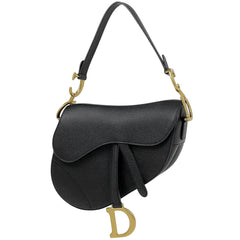 クリスチャンディオール サドルバッグ ハンドバッグ ワンショルダー ロゴ ショルダーバッグ レザー ブラック レディース ブランドバッグ・小物 【中古】brbag