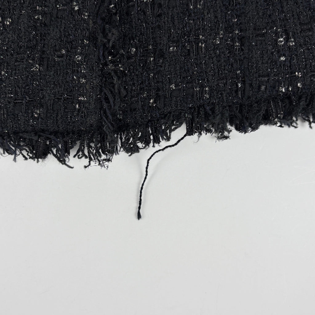 シャネル ココマークボタン ツイード ジャケット ショート丈 05A アウター ノーカラージャケット コットン レーヨン ポリエステル ブラック レディース ブランド品（アパレル） 【中古】brapp