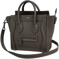 セリーヌ ラゲージ ナノショッパー 2WAY ショルダーバッグ ハンドバッグ レザー ブラウン レディース 【中古】brbag