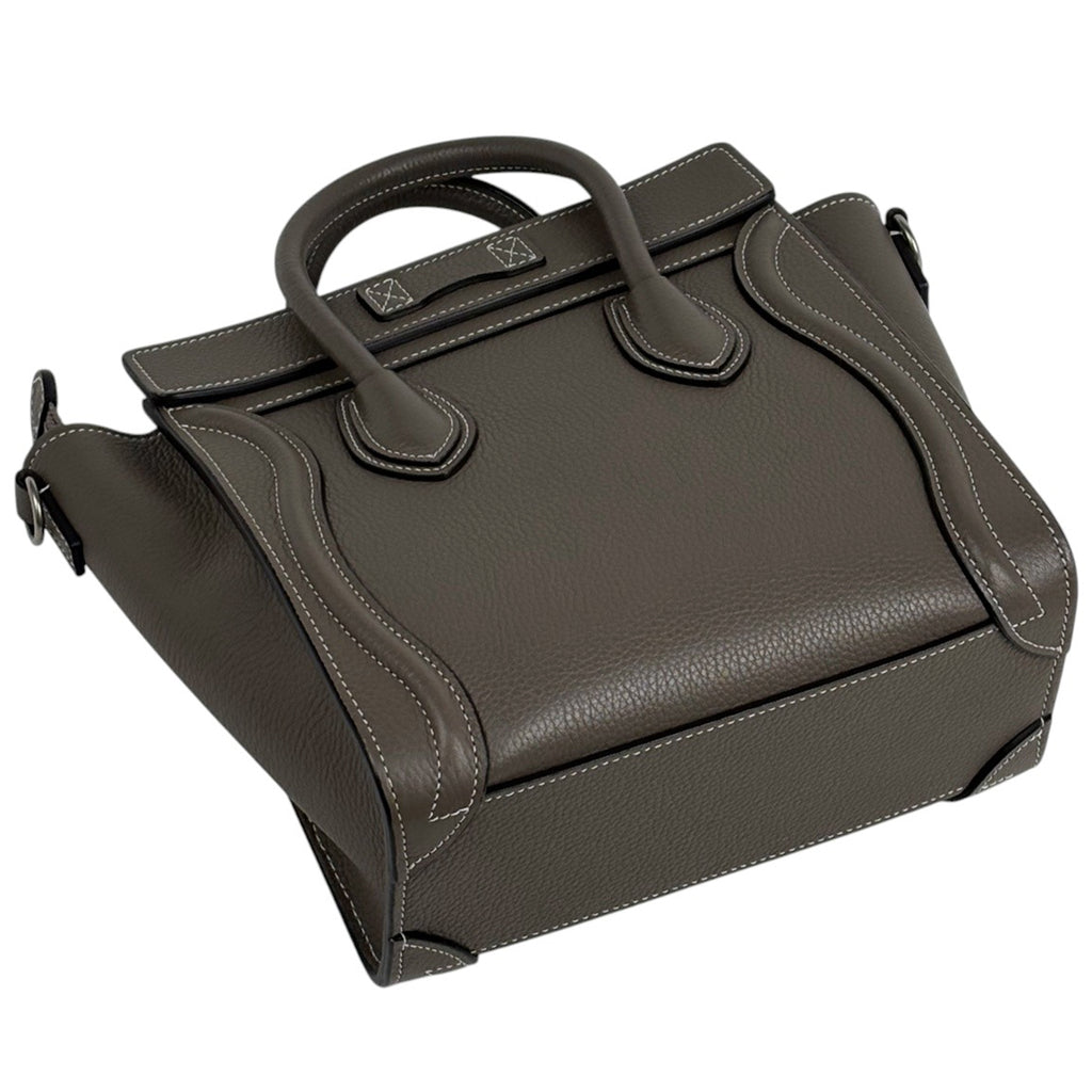 セリーヌ ラゲージ ナノショッパー 2WAY ショルダーバッグ ハンドバッグ レザー ブラウン レディース 【中古】brbag