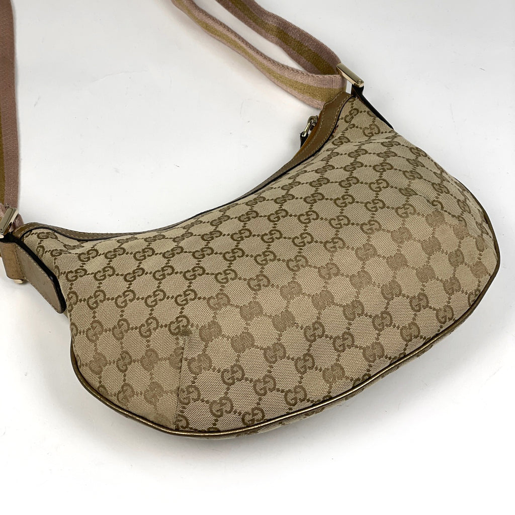 グッチ GG柄 ショルダーバッグ シェリーライン ウェブ ショルダーバッグ GGキャンバス ベージュ ゴールド 181092 レディース 【中古】brbag