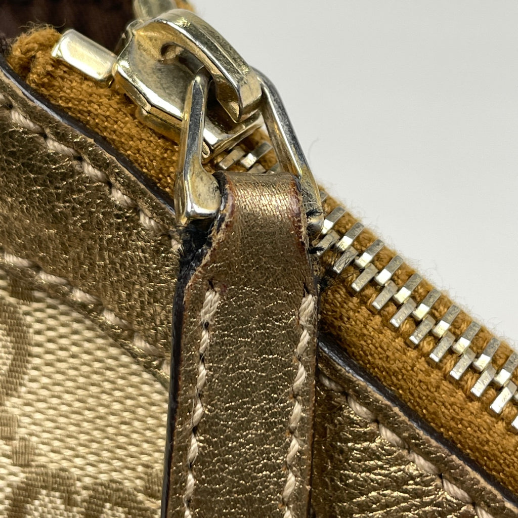 グッチ GG柄 ショルダーバッグ シェリーライン ウェブ ショルダーバッグ GGキャンバス ベージュ ゴールド 181092 レディース 【中古】brbag