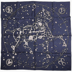 エルメス カレ 90 CHEVAL FUSION シュヴァル フュージョン スカーフ シルク ネイビー レディース 【中古】brbag