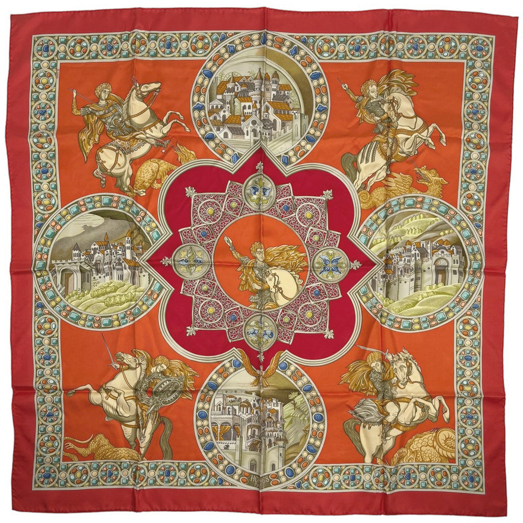 エルメス カレ90 正義の騎士の勝利 スカーフ レディース 中古 brbag