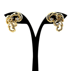 クイーン YG ダイヤモンド イヤリング 750 レディース ブランドジュエリー 中古 brjwl