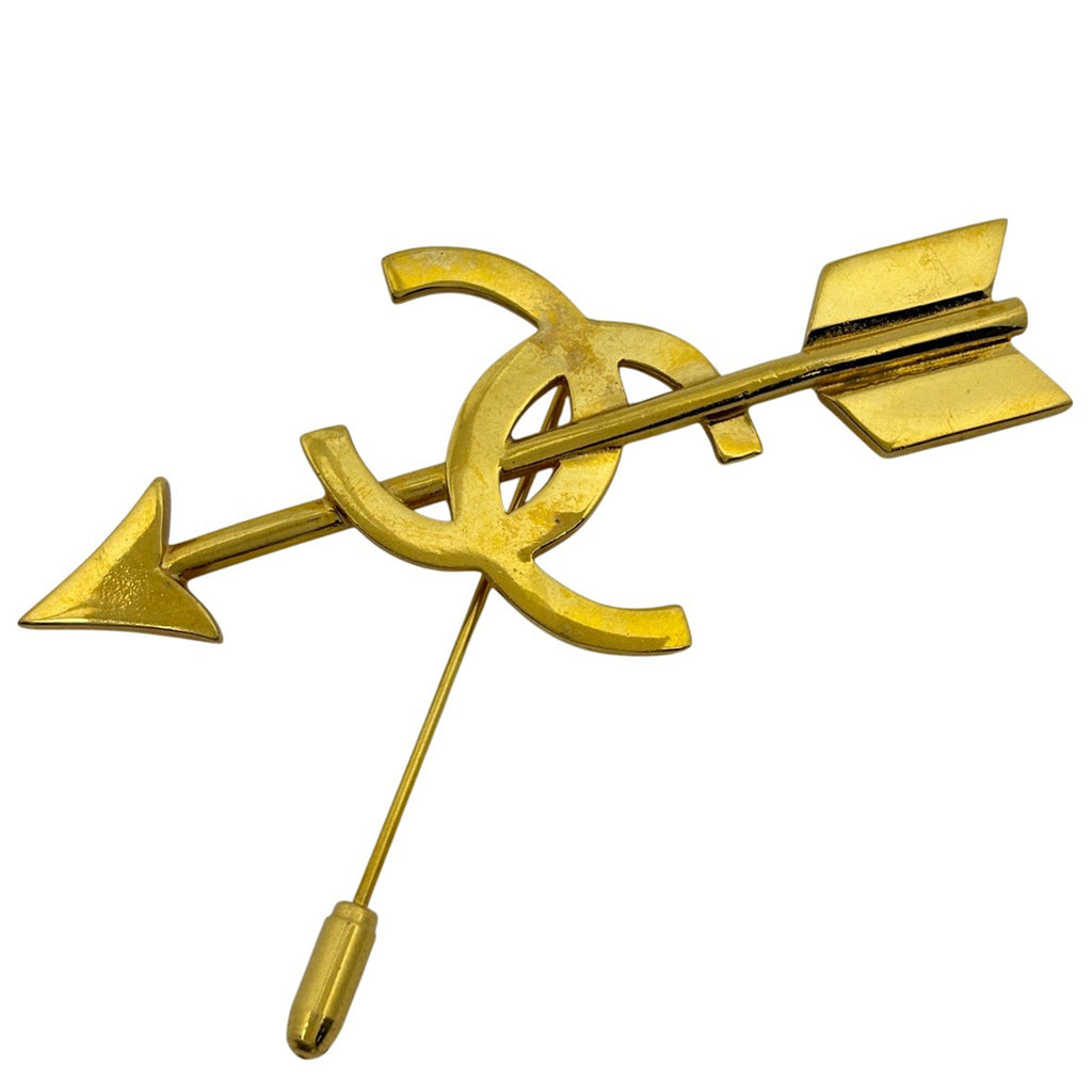 シャネル ココマーク ブローチ アロー ブローチ GP ゴールド レディース 【中古】bracc