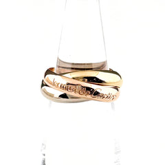 カルティエ トリニティ リング YG イエローゴールド 指輪 スリーカラー クラシックモデル リング 7号 750 レディース ブランドジュエリー 【中古】brjwl