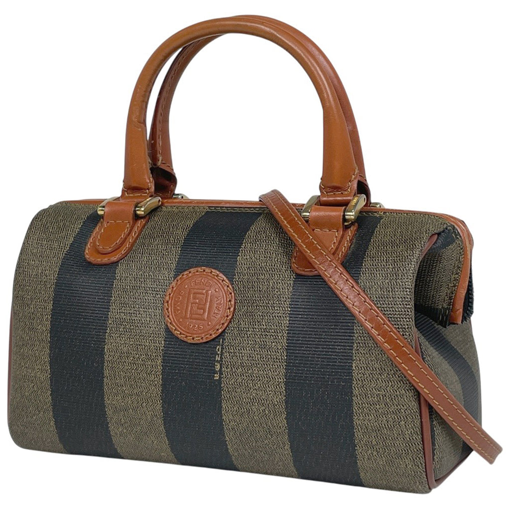 フェンディ ペカン柄 ハンドバッグ ミニ ボストン 2WAY ショルダーバッグ ハンドバッグ コーティングキャンバス ブラウン レディース 【中古】brbag