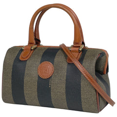 フェンディ ペカン柄 ハンドバッグ ミニ ボストン 2WAY ショルダーバッグ ハンドバッグ コーティングキャンバス ブラウン レディース 【中古】brbag