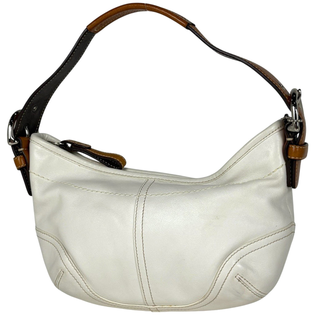 コーチ ロゴ ハンドバッグ 手提げ ショルダーバッグ ハンドバッグ レザー ホワイト 9541 レディース 【中古】brbag