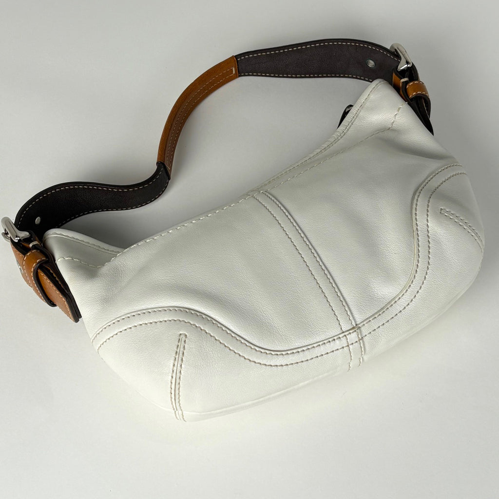 コーチ ロゴ ハンドバッグ 手提げ ショルダーバッグ ハンドバッグ レザー ホワイト 9541 レディース 【中古】brbag