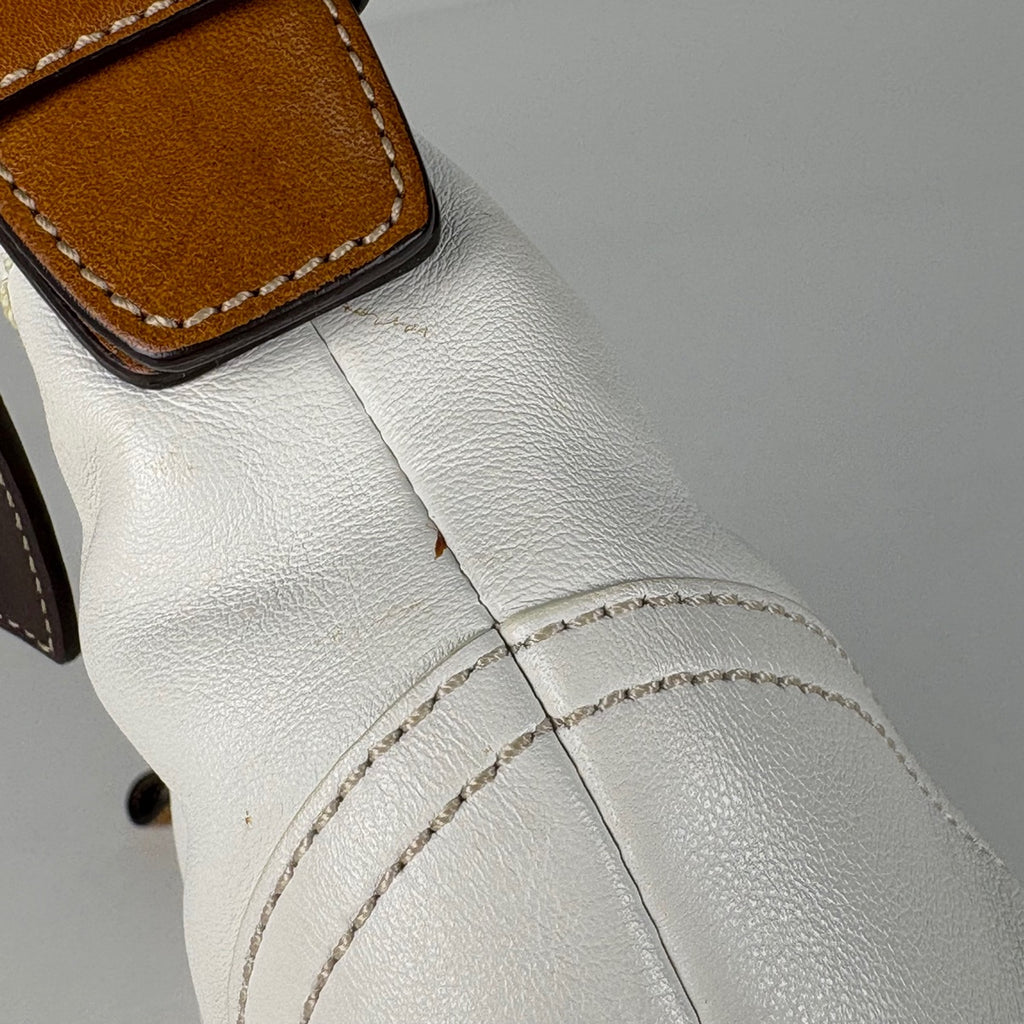 コーチ ロゴ ハンドバッグ 手提げ ショルダーバッグ ハンドバッグ レザー ホワイト 9541 レディース 【中古】brbag