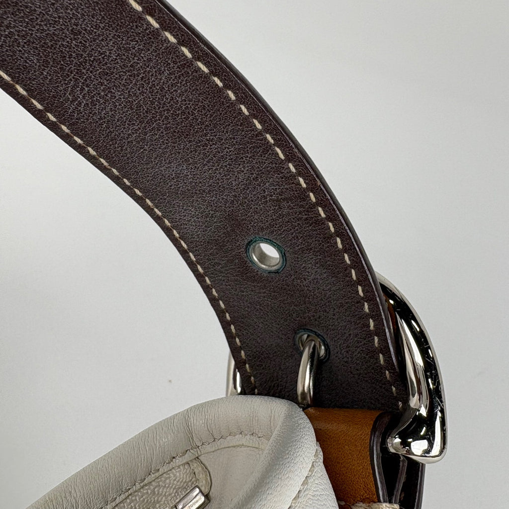 コーチ ロゴ ハンドバッグ 手提げ ショルダーバッグ ハンドバッグ レザー ホワイト 9541 レディース 【中古】brbag