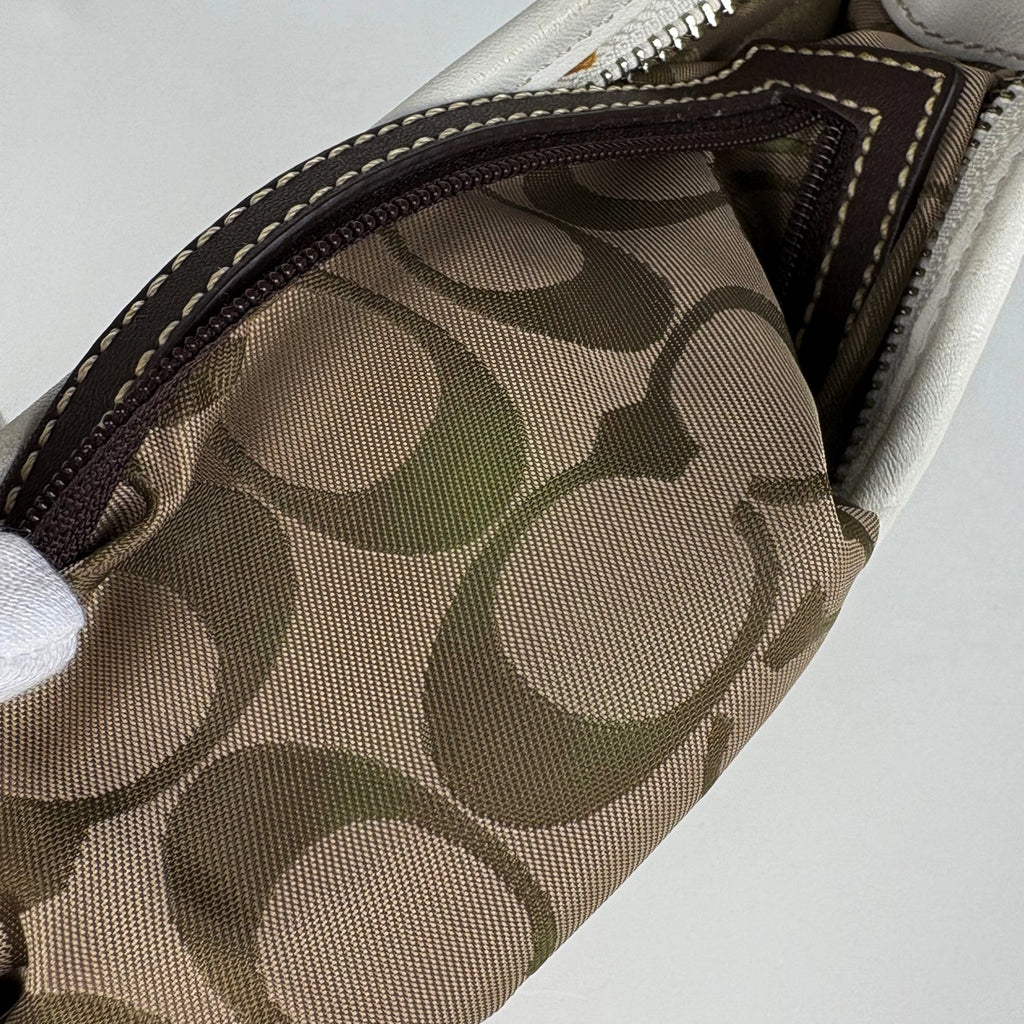 コーチ ロゴ ハンドバッグ 手提げ ショルダーバッグ ハンドバッグ レザー ホワイト 9541 レディース 【中古】brbag