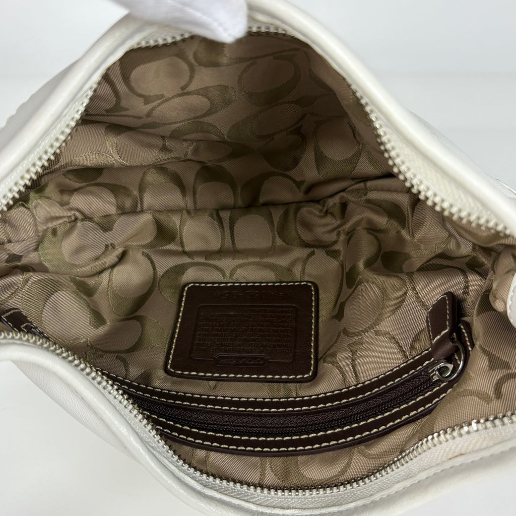 コーチ ロゴ ハンドバッグ 手提げ ショルダーバッグ ハンドバッグ レザー ホワイト 9541 レディース 【中古】brbag