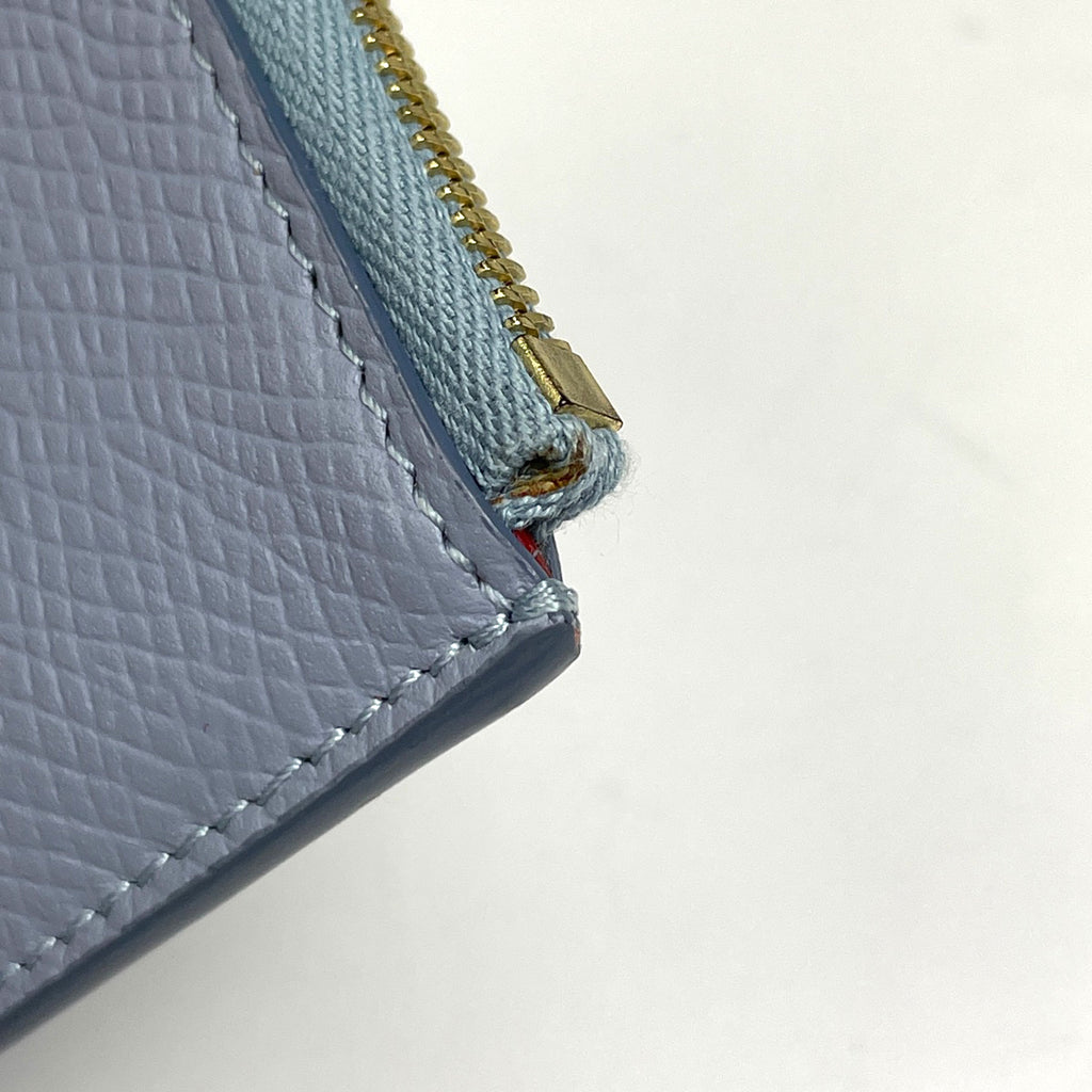 セリーヌ ロゴ コインケース カードケース カード入れ 小銭入れ コインケース レザー ライトブルー レディース 【中古】brbag