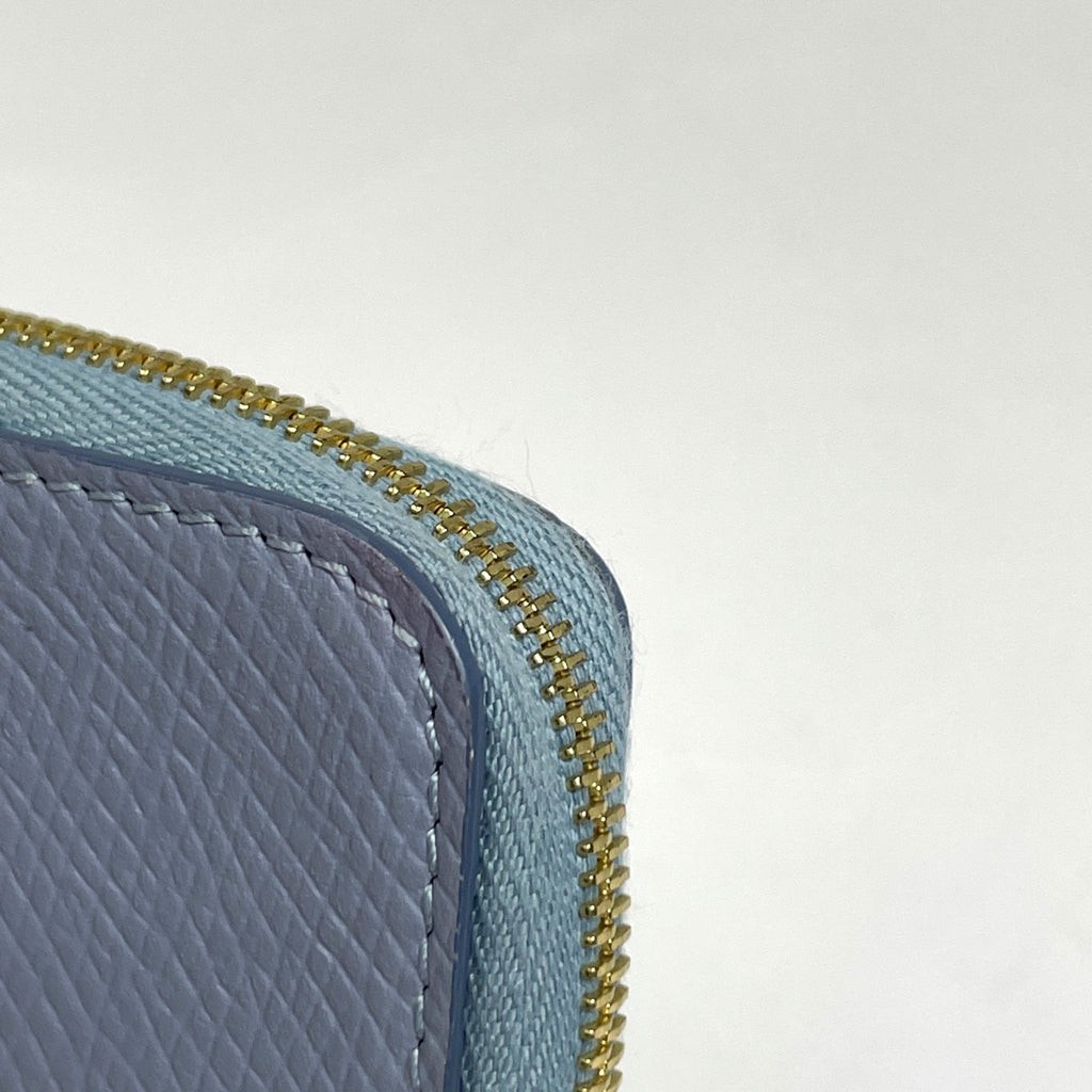 セリーヌ ロゴ コインケース カードケース カード入れ 小銭入れ コインケース レザー ライトブルー レディース 【中古】brbag