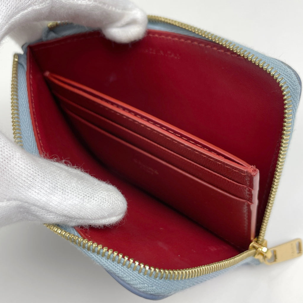 セリーヌ ロゴ コインケース カードケース カード入れ 小銭入れ コインケース レザー ライトブルー レディース 【中古】brbag