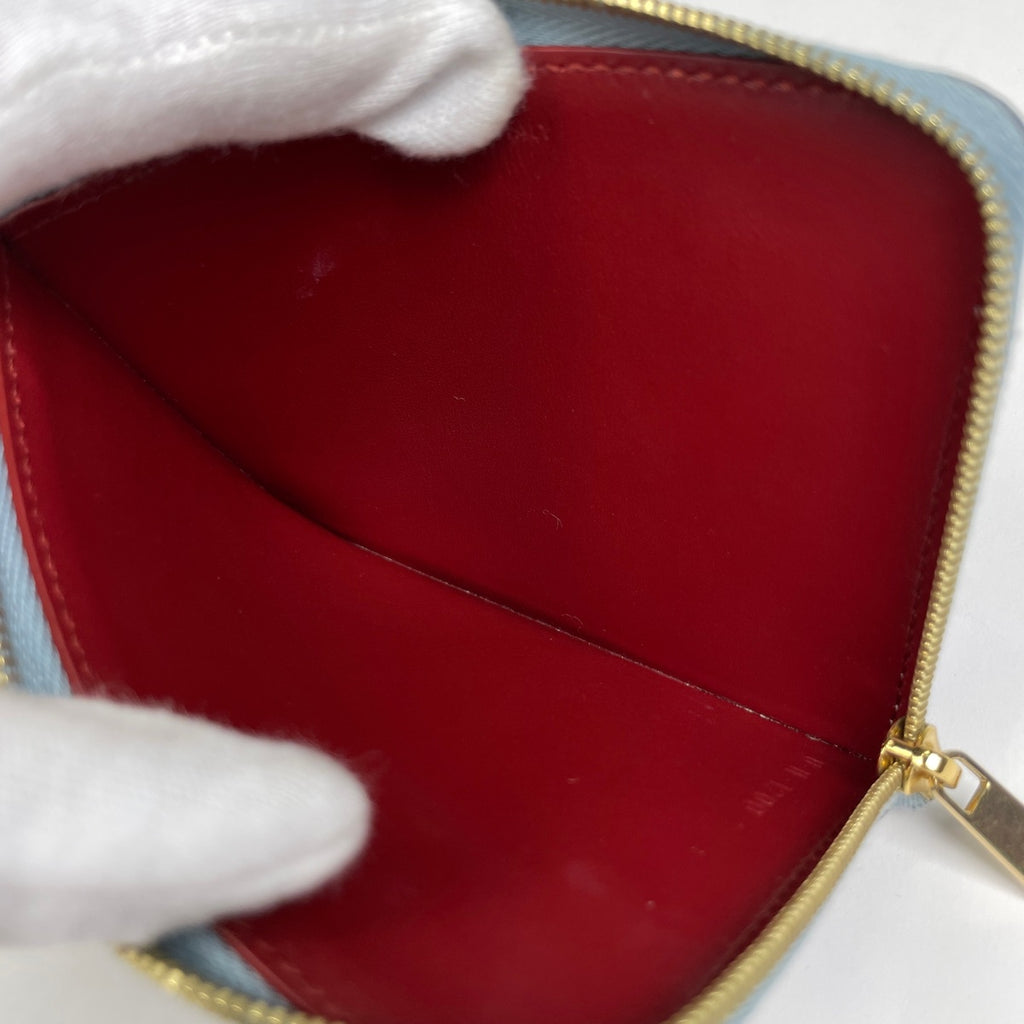 セリーヌ ロゴ コインケース カードケース カード入れ 小銭入れ コインケース レザー ライトブルー レディース 【中古】brbag