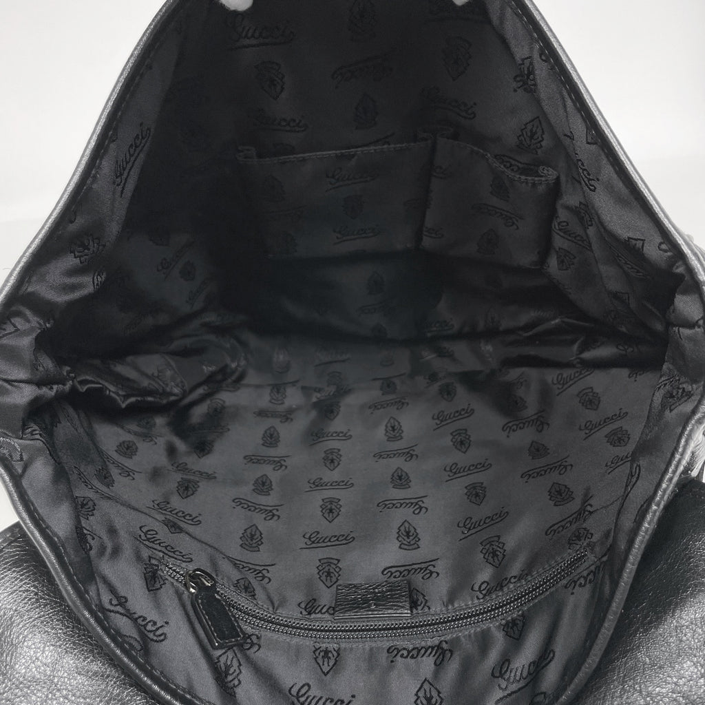 グッチ グッチシマ ショルダーバッグ シグネチャー メッセンジャーバック ショルダーバッグ シマレザー ブラック 223665 レディース 【中古】brbag