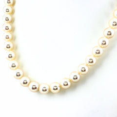 ミキモト パール デザインネックレス WG ホワイトゴールド 真珠 ネックレス K18 パール ダイヤモンド レディース ブランドジュエリー 【中古】brjwl