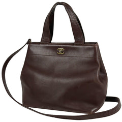 シャネル ココマーク ハンドバッグ 2WAY ショルダーバッグ ターンロック ハンドバッグ レザー ブラウン レディース 【中古】brbag