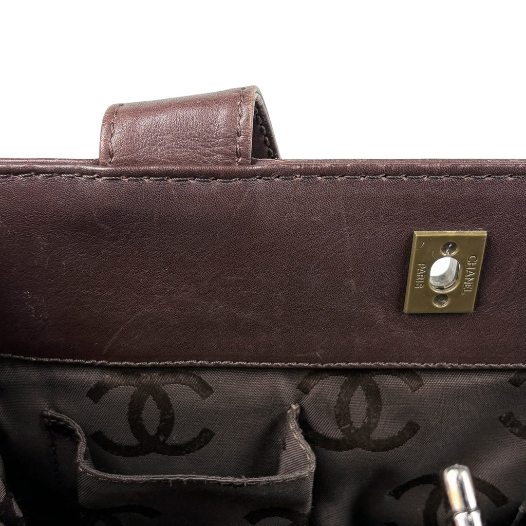 シャネル ココマーク ハンドバッグ 2WAY ショルダーバッグ ターンロック ハンドバッグ レザー ブラウン レディース 【中古】brbag