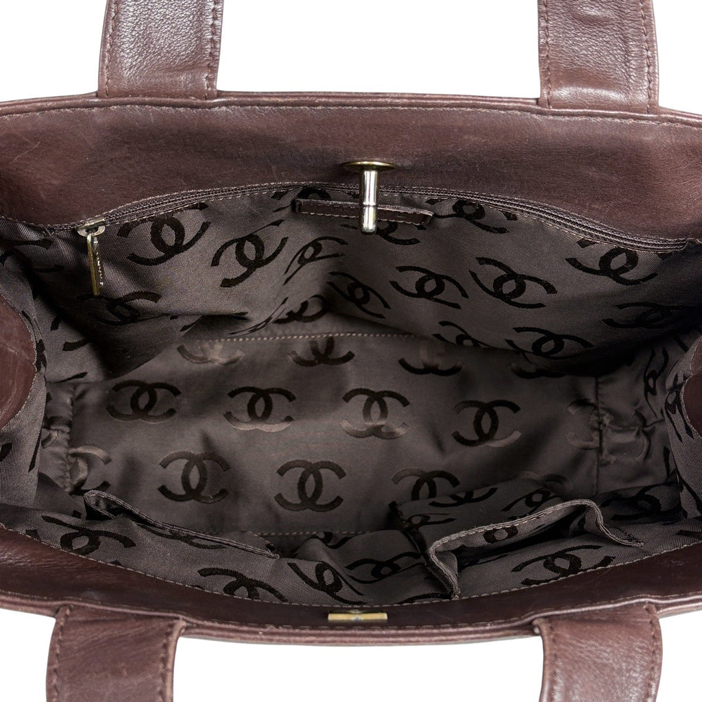シャネル ココマーク ハンドバッグ 2WAY ショルダーバッグ ターンロック ハンドバッグ レザー ブラウン レディース 【中古】brbag