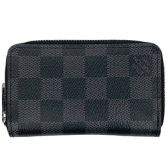ルイ・ヴィトン ジッピー コインパース カードケース 名刺入れ ラウンドジップ ラウンドファスナー コインケース ダミエグラフィット ブラック N63076 メンズ 【中古】brbag