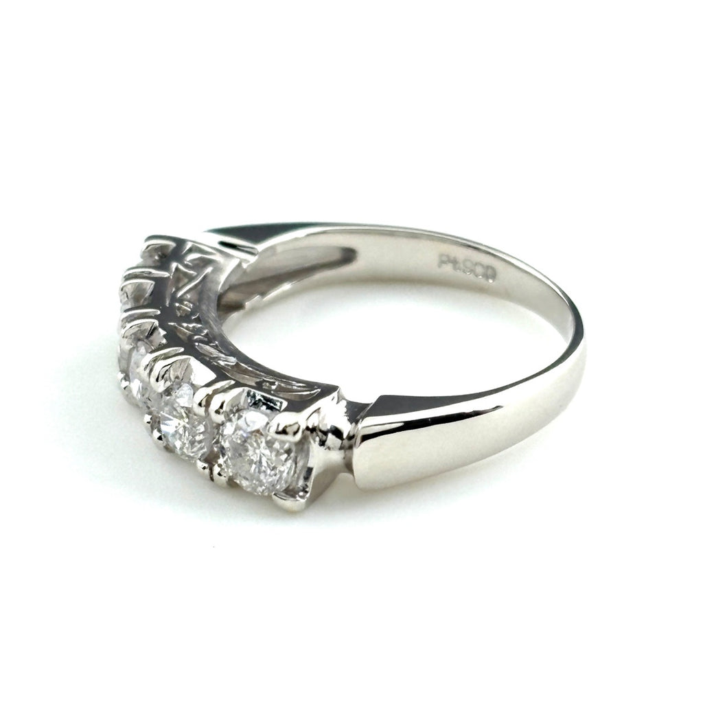 メレダイヤ デザインリング プラチナ 指輪 リング 9.5号 Pt900 ダイヤモンド レディース ノンブランドジュエリー 【中古】nbjwl